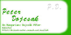 peter dojcsak business card